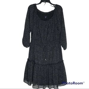 Tommy Hilfiger Polka Dot Off Shoulder Tiered Dress